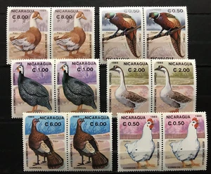 2x Nicaragua - Birds on  stamps - Briefmarken MNH** Z12 - Picture 1 of 1