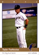 2011 Tri-City Dust Devils Grandstand #10 Taylor Featherston Katy Texas TX Card