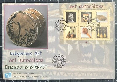 UNITED NATIONS GENEVA, SCOTT # 452, LARGE FDC COVER OF INDIGENOUS ART YEAR 2006 - Image 1 of 4