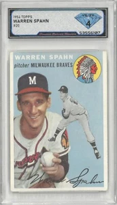 1954 Topps WARREN SPAHN #20 ๐ DSG 4 VG/EX - Picture 1 of 2