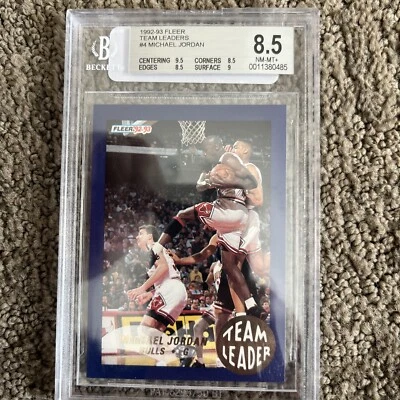 Michael Jordan Fleer Team Leaders #4 1992-93  Foto 1 de 2