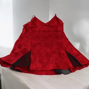 VTG Y2K Victoria’s Secret Red Babydoll Slip Dress Lingerie Gold Label Sz Small - Picture 1 of 13