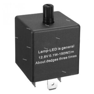 3-Pin Adjustable Frequency LED Flasher Relay for Turn Signal Light Hyper Flash