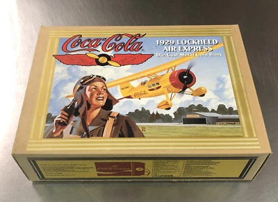 ERTL COCA-COLA 1929 LOCKHEED AIR EXPRESS DIE-CAST METAL COIN BANK OPEN FOR PIC - Image 1 of 4