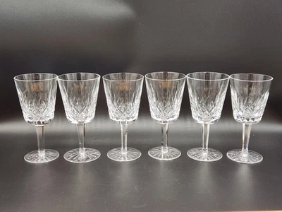 Vintage Set of 4 Waterford Crystal Lismore 6 7/8" Water/Wine Glass Goblets 10 oz - Image 1 of 4