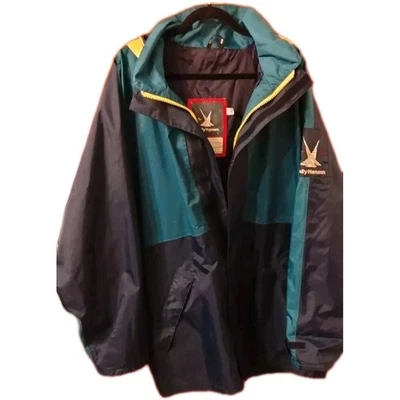 Chaqueta de lluvia Helly Hansen años 90 multicolor navegación con capucha para hombre XL Foto 1 de 4