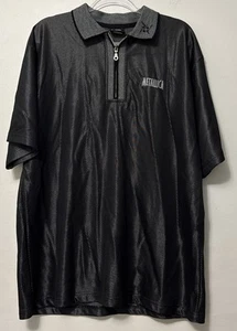 VINTAGE Metallica silber schwarz Poloshirt 1/4 Zip Logo Gr. XL Riesenmarke 1996 - Bild 1 von 8