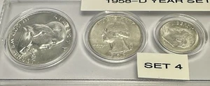 1958 DENVER Mint Very Nice 90% Silver Birth year MATCHED 5 coin set circulated-4 - Picture 1 of 5