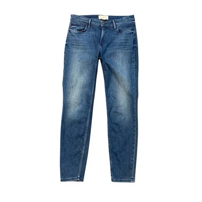 Jeans Lafayette 148 para mujer 30 azules Mercer elásticos ajustados al tobillo denim lavado medio Foto 1 de 4