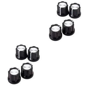 2 Pieces Aluminum Foil Knob Metal Control Knobs Guitar D-type Shaft Pot - Picture 1 of 12