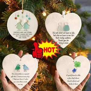 Freundschaftsdeko aus Seeglas in Herzform, Freundschaftsherz - Ornament Neu - Bild 1 von 17