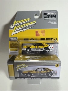 Johnny Lightning Storage Tin 1988 Ford Mustang GT Saleen General Tire Yellow I34 - Picture 1 of 2