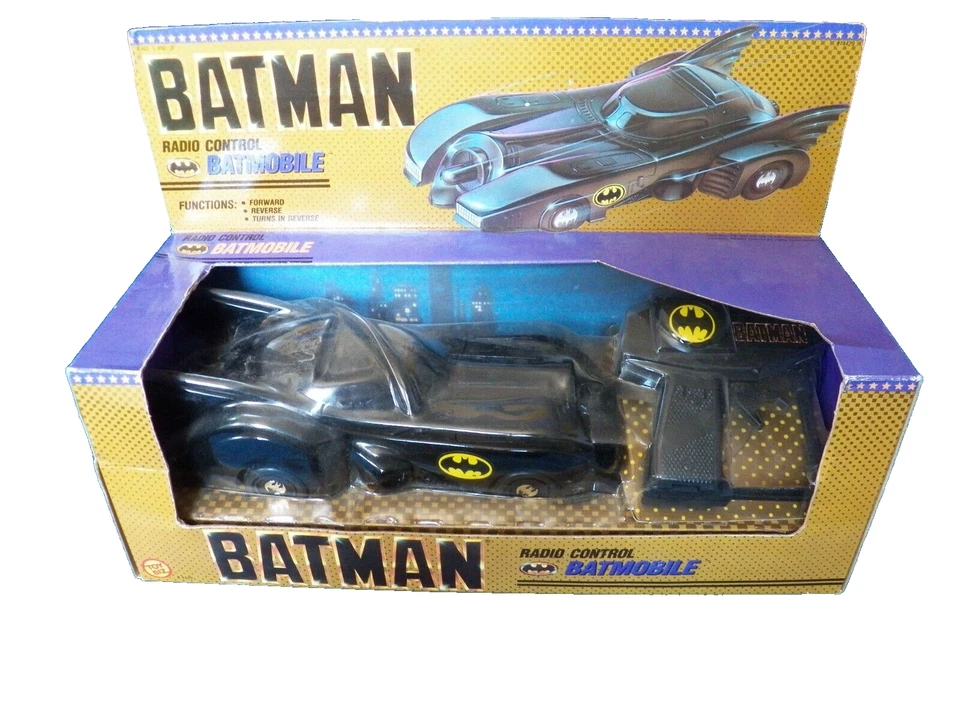 ToyBiz 蝙蝠车 1989 年遥控无线电控制蝙蝠侠全新带盒复古 — 第 1/3 张图片