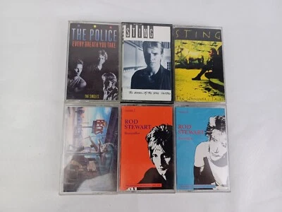 Rock Cassette Lot Of 6. Jeff Beck, Sting, Rod Stewart, The Police. Tested - Image 1 of 3