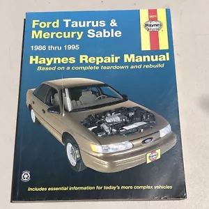 Haynes Repair Manual 36074 Fiefs Taurus & Mercury Sable 1986-1995 Unsealed - Picture 1 of 11