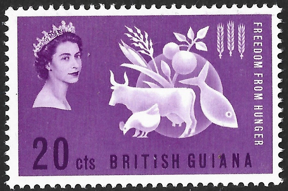 Guayana Británica 1963 QEII Freedom From Hunger SG.349 como nuevo (MNH) Foto 1 de 1