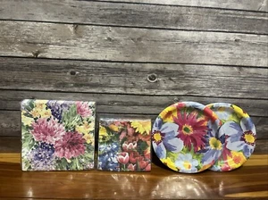 Hallmark Wildflowers Vintage Paper Plates, Napkins, Floral Bouquet Tea Party - Picture 1 of 8