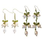 Delicate Floral Earrings for Women Exquisite Orchids Flower Dangle Earrings