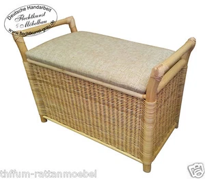 80 cm Rattan Wäschekorb Wäschetruhe Wäschesammler Wäschebox Waschkorb - Bild 1 von 3