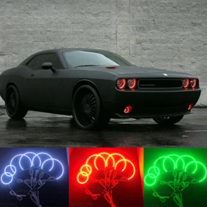 Multi-color Led Angel Eyes Kit RGB Halo Rings Light For Dodge Challenger 2008-14 - Picture 1 of 12
