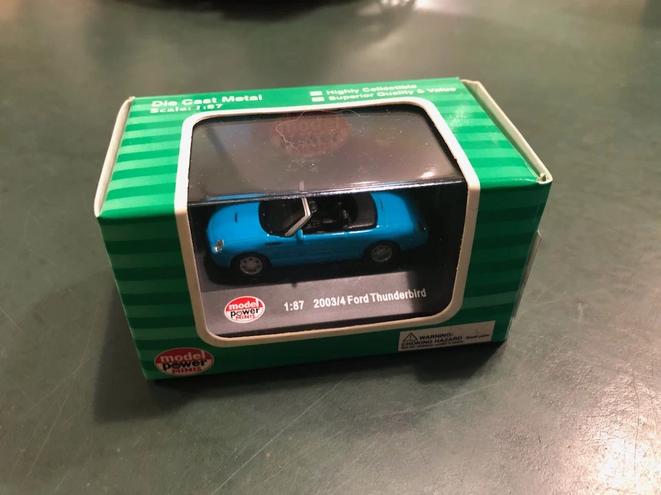 MODEL POWER MINIS 19271 2003 2004 FORD THUNDERBIRD AQUA - 1/87 - Immagine 1 di 1