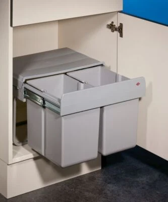 Double Shorty 1, Abfallsammler für Drehtüren, alu grau - Bild 1 von 2