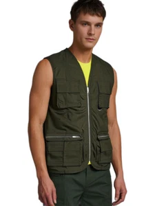 Chaqueta de bolsillo para hombre chaleco utilitario de combate caqui XL PRECIO DE VENTA SUGERIDO POR EL FABRICANTE 45 £ Boohoo chaleco para hombre - Imagen 1 de 7