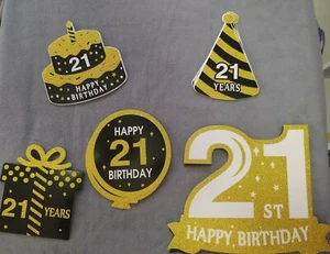 21st Birthday Party Table Decorations, Photo Booth Props - 24 pcs. and sticks - Picture 1 of 6