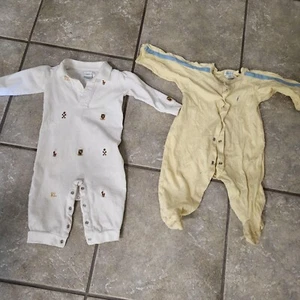 Polo Ralph Lauren Baby Boys  White and Yellow Rompers Size 9 Months - Bild 1 von 6