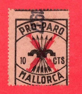 ESPAÑA 1937 GÁLVEZ 435 GUERRA CIVIL LOCAL MALLORCA PAPEL SALMÓN SERIE EN BLANCO - Foto 1 di 1