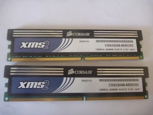 CORSAIR 4GB 2x2gb DDR2 CM2X2048-8500C5 1066Mhz Retro Gaming Overcloc Memory - Picture 1 of 1
