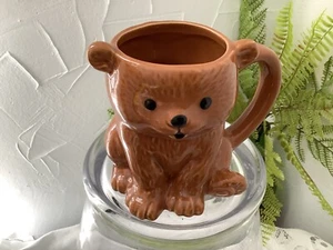 TAZA DE OSO DE CERÁMICA, 4,25 pulgadas H, adorable, perfecto estado marrón miel. - Imagen 1 de 8