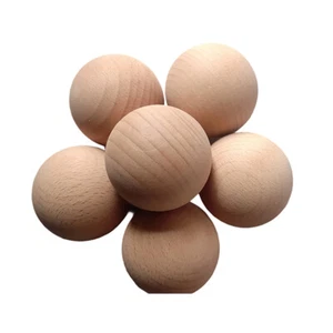 6mm to 200mm Wooden Balls Untreated 'No Holes' Solid Hardwood Craft Ball Sphere - Picture 1 of 7