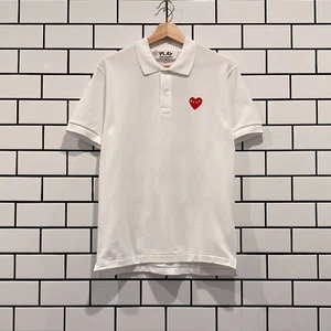 COMME DES GARCONS CDG PLAY POLOSHIRT ROTES HERZ WEISS AZ-T006-051-5 - Bild 1 von 2
