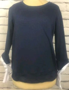 Gibson Long sleeve Navy Sweater, Women’s Size XS Rolled up sleeves - Picture 1 of 9
