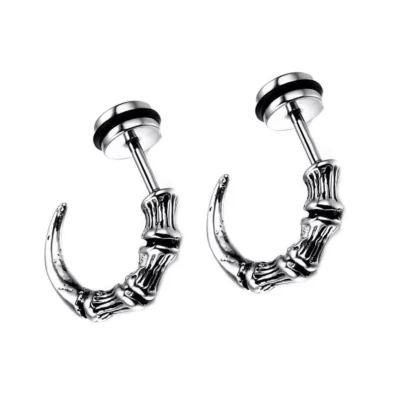 Claw Talon Earrings Surgical Steel Gothic Tunnel Reversible Piercings Jewellery - Image 1 of 4