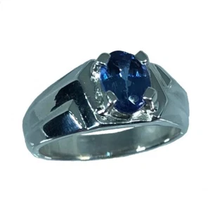 14k Tanzanite Men’s Ring, White, Yellow, Rose G, Free Sizing, USA made - Picture 1 of 7