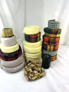 8 Lb Braiding Rug Wool Fabric 2" Cut Strips Braided Plaid Solid 18 Rolls Cord FS - Picture 1 of 10