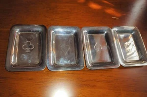 SET VERSILBERTE KARTENFÄCHER MIT GRAVUR (je ein Schläger, Spaten usw.) Vintage 50er Jahre - Bild 1 von 6