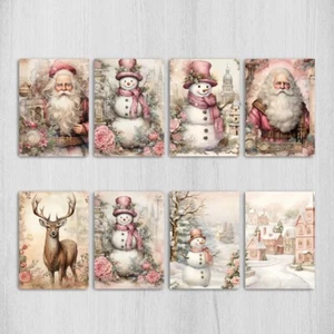 Toppers vintage para tarjetas de Navidad de Santa Claus para hacer tarjetas y álbum de recortes, efímeros - Imagen 1 de 1