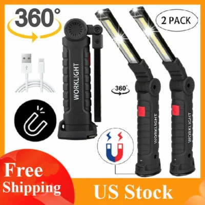 Magnetic USB-C LED Work Light, 2-Pack – Rechargeable Flashlight & Hand Lamp - Image 1 of 4