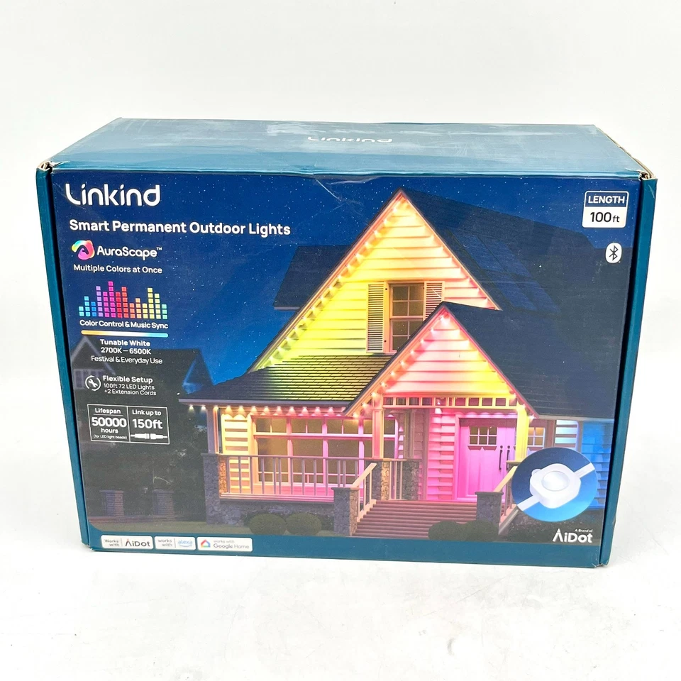 New Linkind RGBTW 48 Watts Smart Permanent Outdoor Lights - 100 Feet