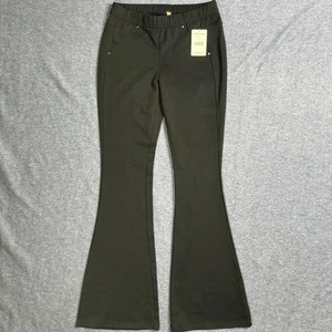 NWT Free People Black Ponte Flare Pants Women's Size M Boho Stretch Pull On - Picture 1 of 12