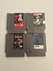 Lote de 4 juegos Nintendo NES - Pelot&oacute;n, Robocop, Hunt For Red October, Total Recall
