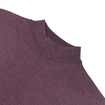 Halogen Men’s 100% Wool Mock Turtleneck Pullover Sweater Purple • Italy • 2XL - Image 1 of 4