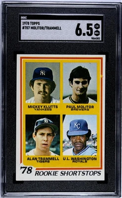 1978 Topps #707 Molitor/Trammell -- SGC 6,5 ¡Ex casi nuevo+!! Foto 1 de 2
