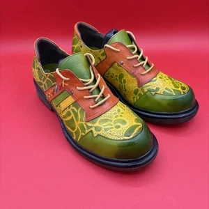 NEW CrazyCatZ Woman's Leather Oxford Lace-Up Handcrafted Shoes Size 40/9.5 - Picture 1 of 8