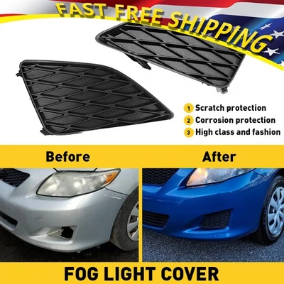 GRADES DE FURO DE FAROL DE NEBLINA PARACHOQUE DIANTEIRO PARA CONJUNTO DE CAPA 2009-2010 TOYOTA COROLLA - Imagem 1 de 4