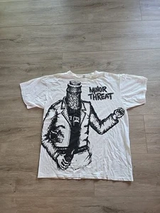 Vintage Minor Threat "Bottled Violence" T-Shirt Thrashed Punk Bad Brains Large - Bild 1 von 9
