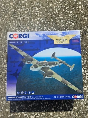 1:72 scale Corgi Messerschmitt Bf-110D VJ+OQ AA38509 Rudolf Hess Scotland5/10/41 - Image 1 of 4